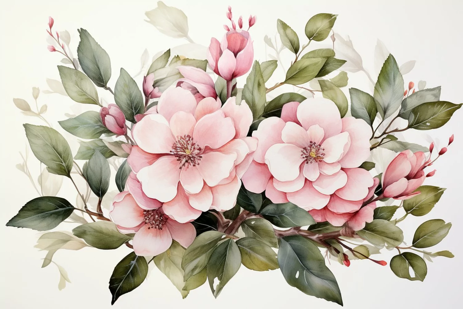 Watercolor Flowers Bouquets, illustration Background product image 1