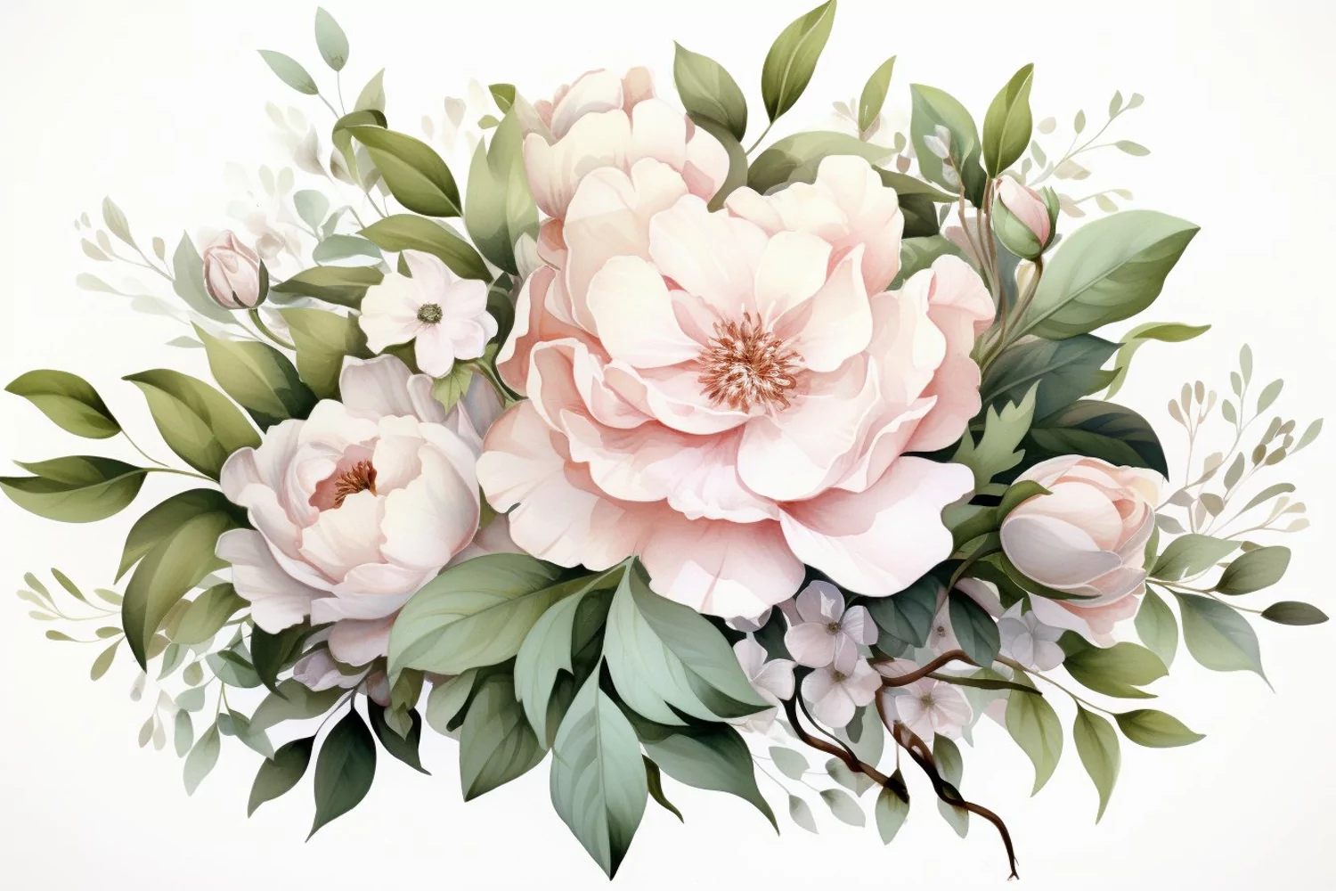 Watercolor Flowers Bouquets, illustration Background product image 1