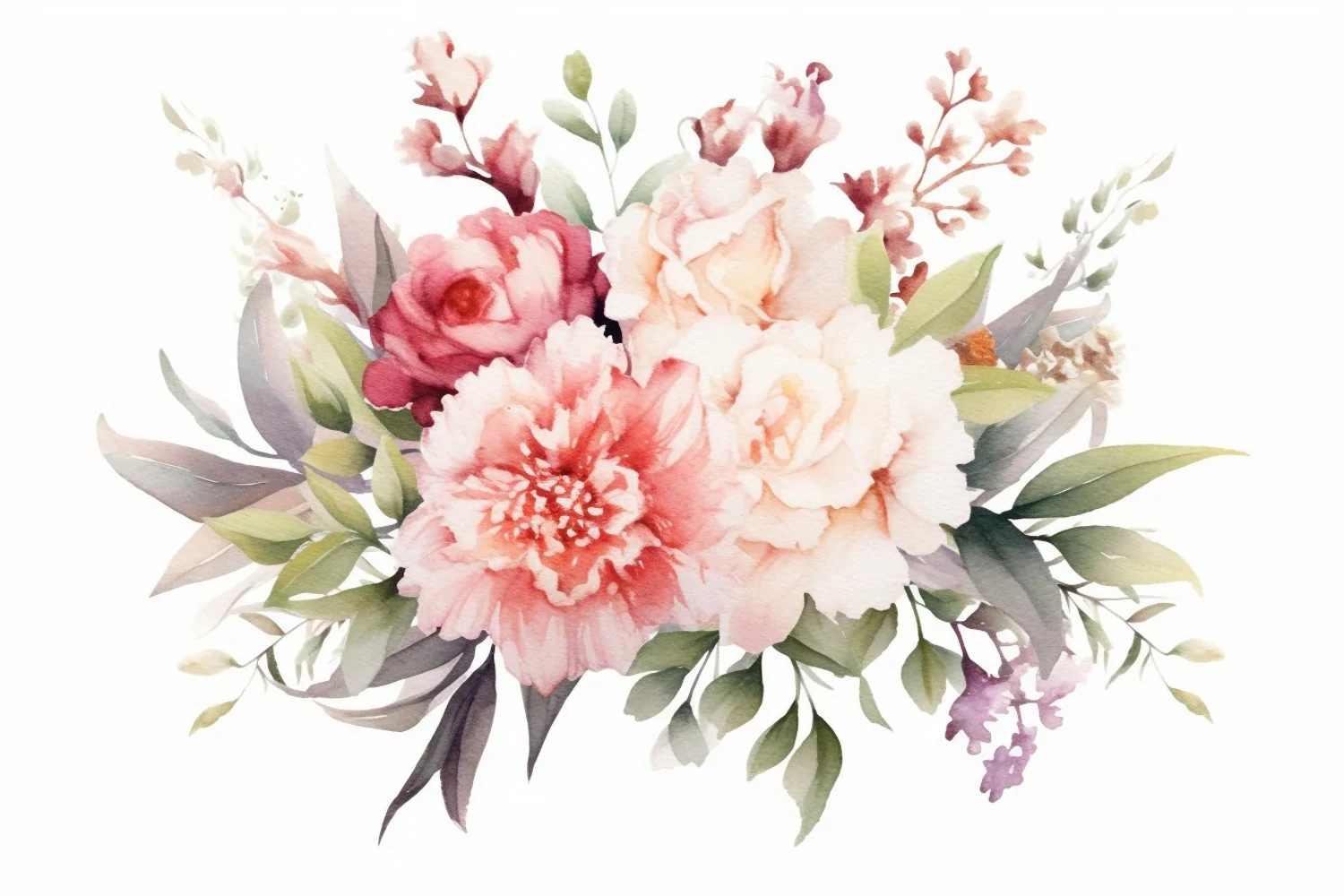 Watercolor Flowers Bouquets, illustration Background product image 1