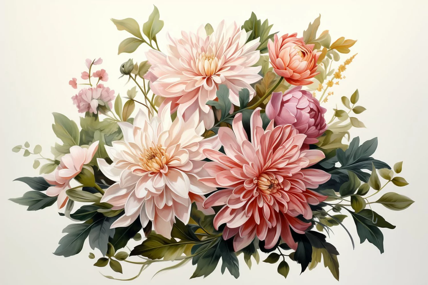 Watercolor Flowers Bouquets, illustration Background product image 1