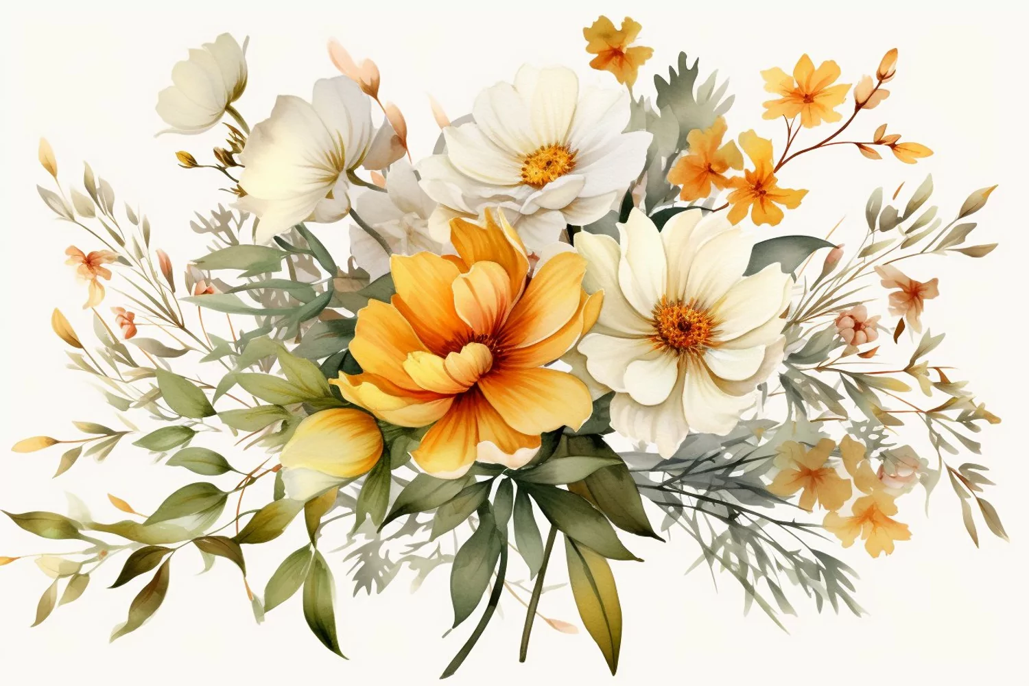 Watercolor Flowers Bouquets, illustration Background product image 1