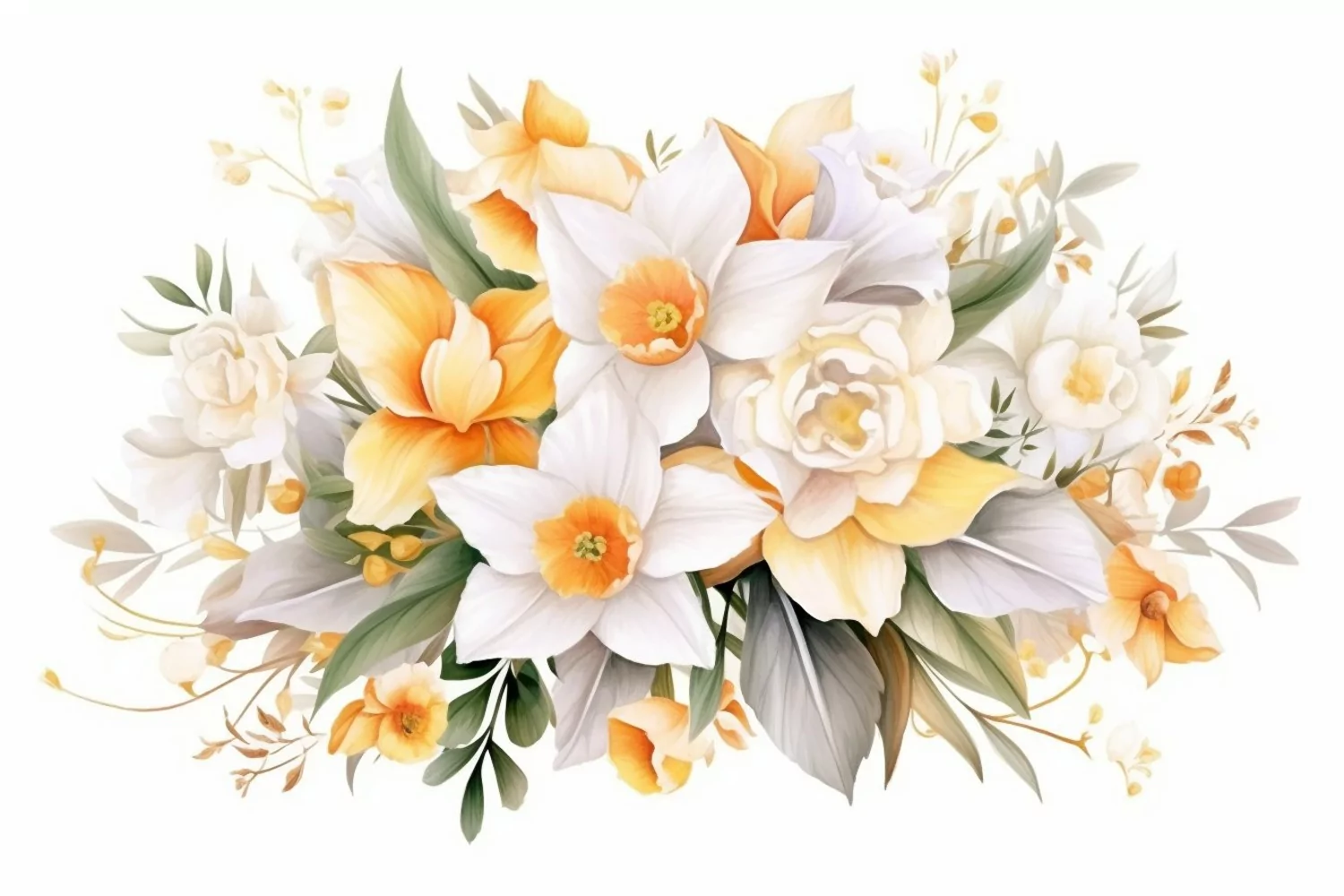 Watercolor Flowers Bouquets, illustration Background product image 1
