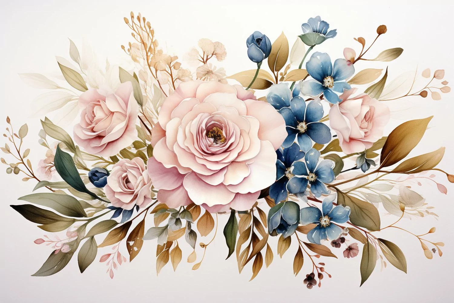 Watercolor Flowers Bouquets, illustration Background product image 1