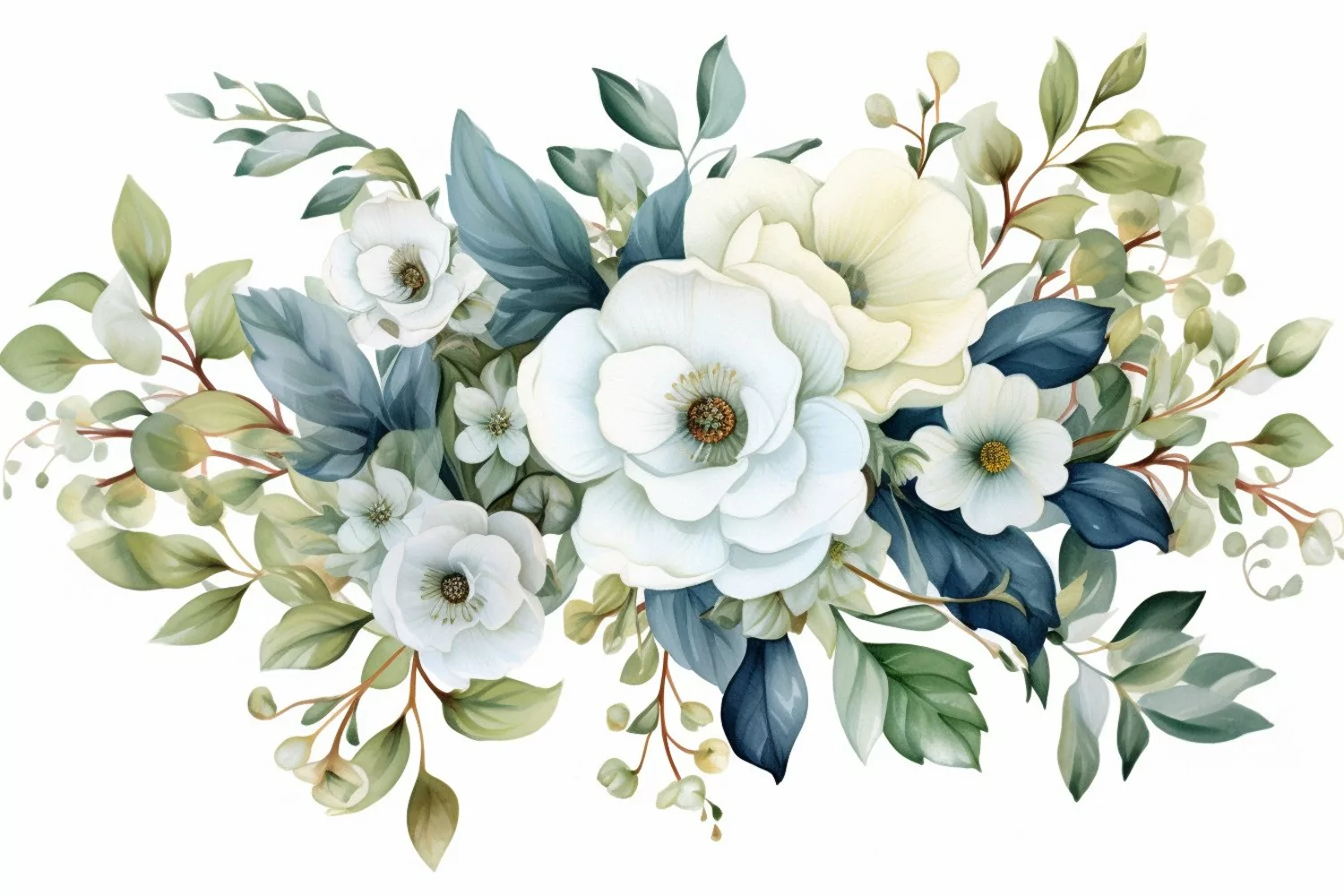 Watercolor Flowers Bouquets, illustration Background product image 1