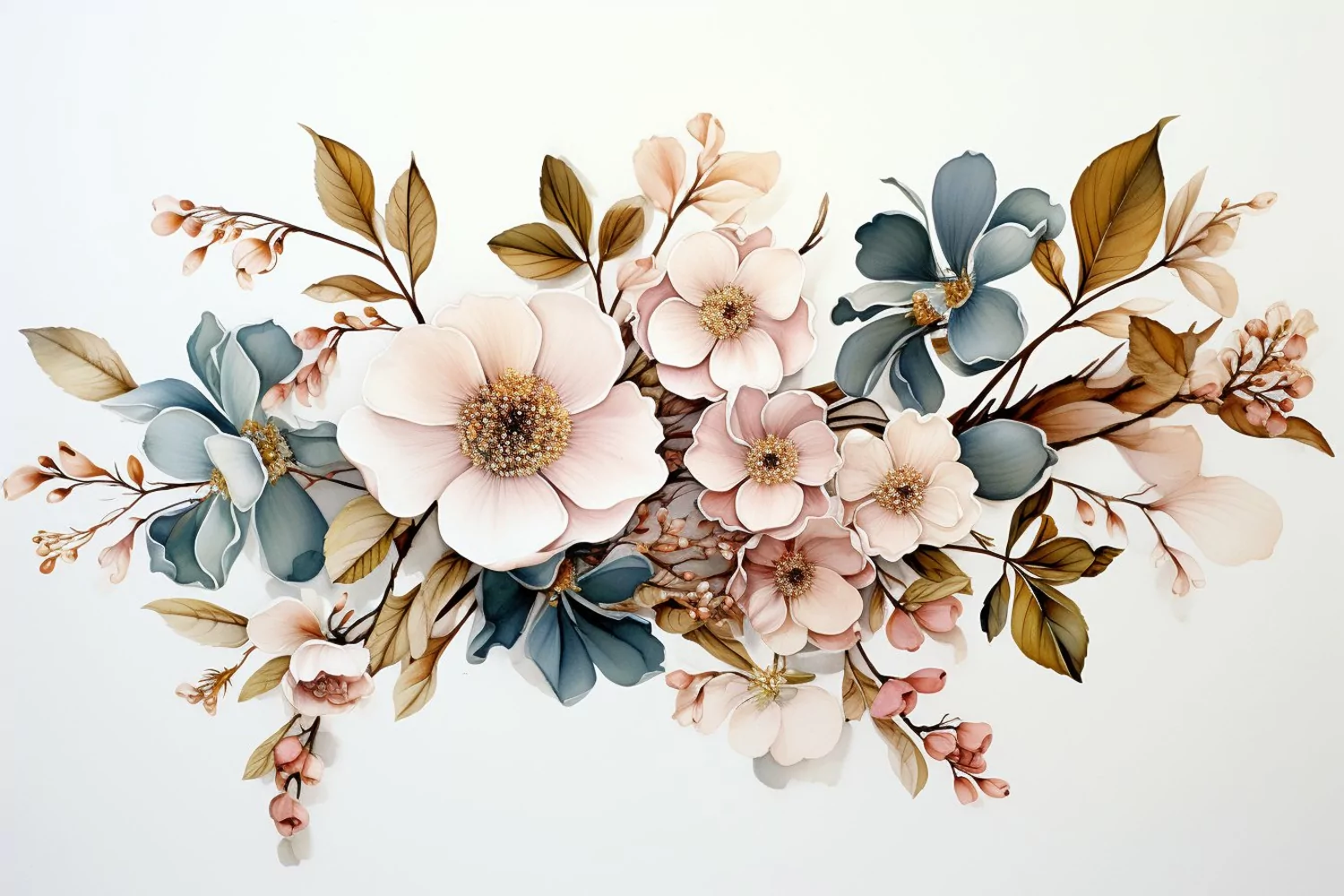 Watercolor Flowers Bouquets, illustration Background product image 1