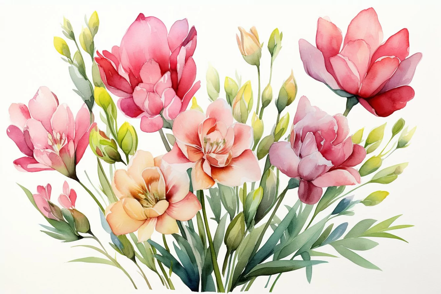 Watercolor Flowers Bouquets, illustration Background product image 1