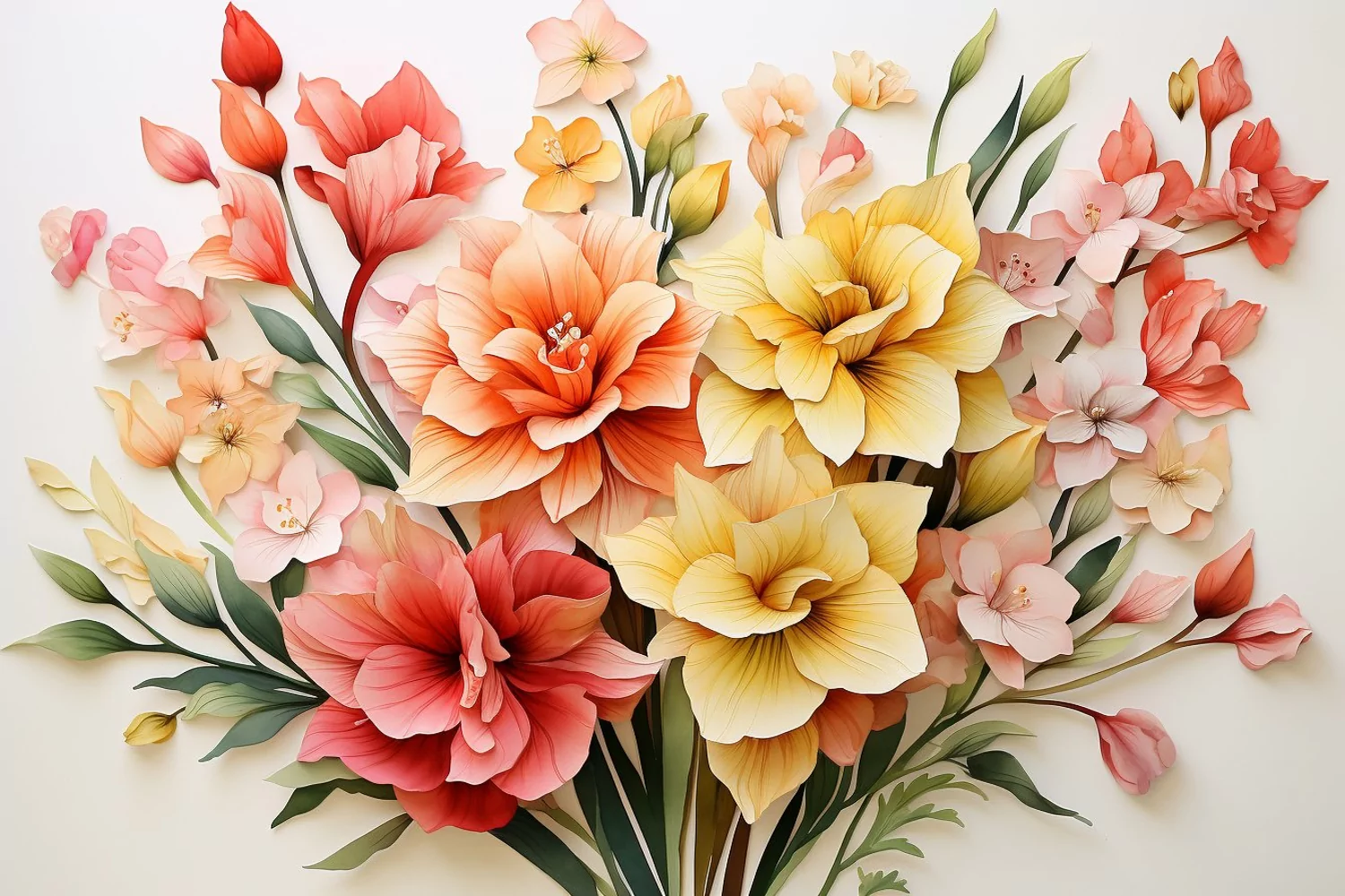 Watercolor Flowers Bouquets, illustration Background product image 1