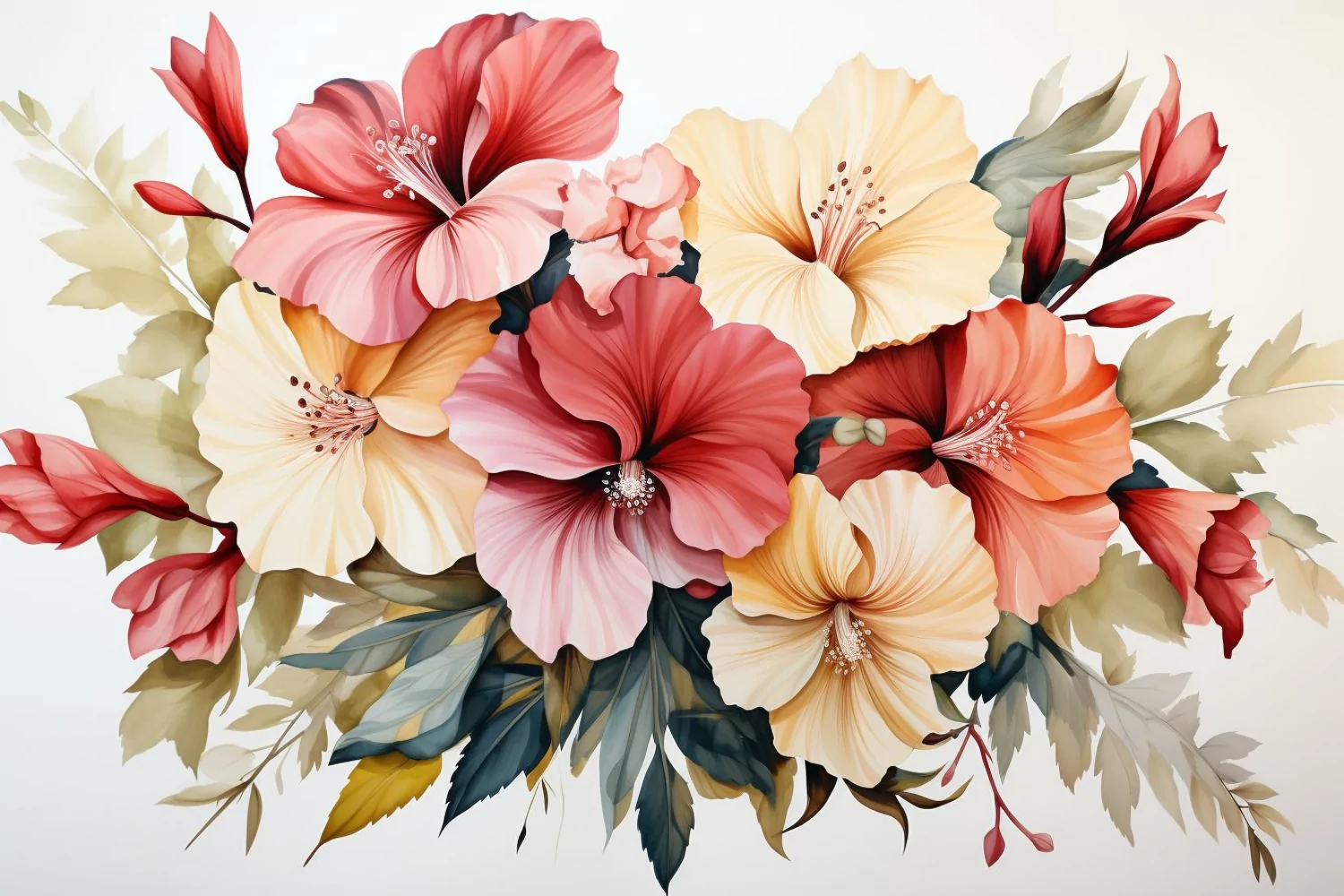 Watercolor Flowers Bouquets, illustration Background product image 1