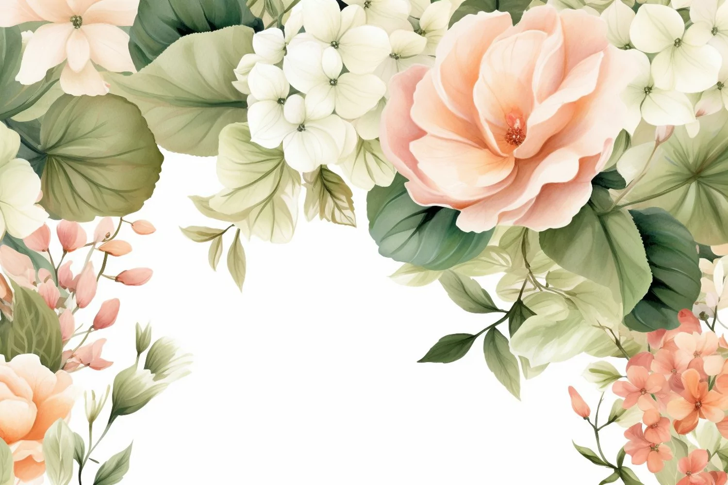 Watercolor Flowers Bouquets, illustration Background product image 1