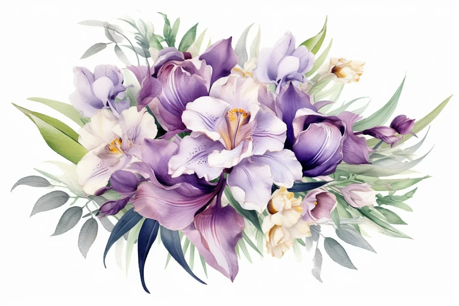 Watercolor Flowers Bouquets, illustration Background product image 1