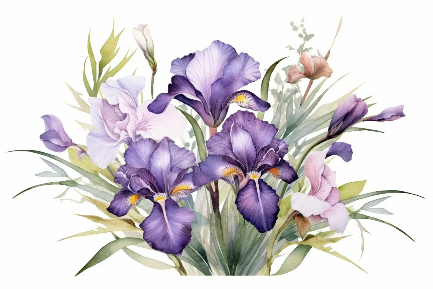 Watercolor Flowers Bouquets, illustration Background product image 1