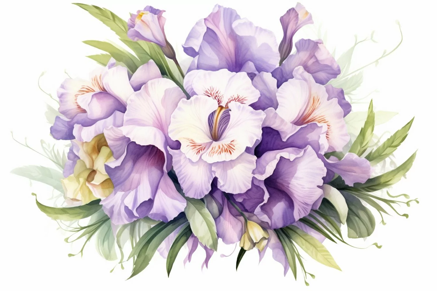 Watercolor Flowers Bouquets, illustration Background product image 1
