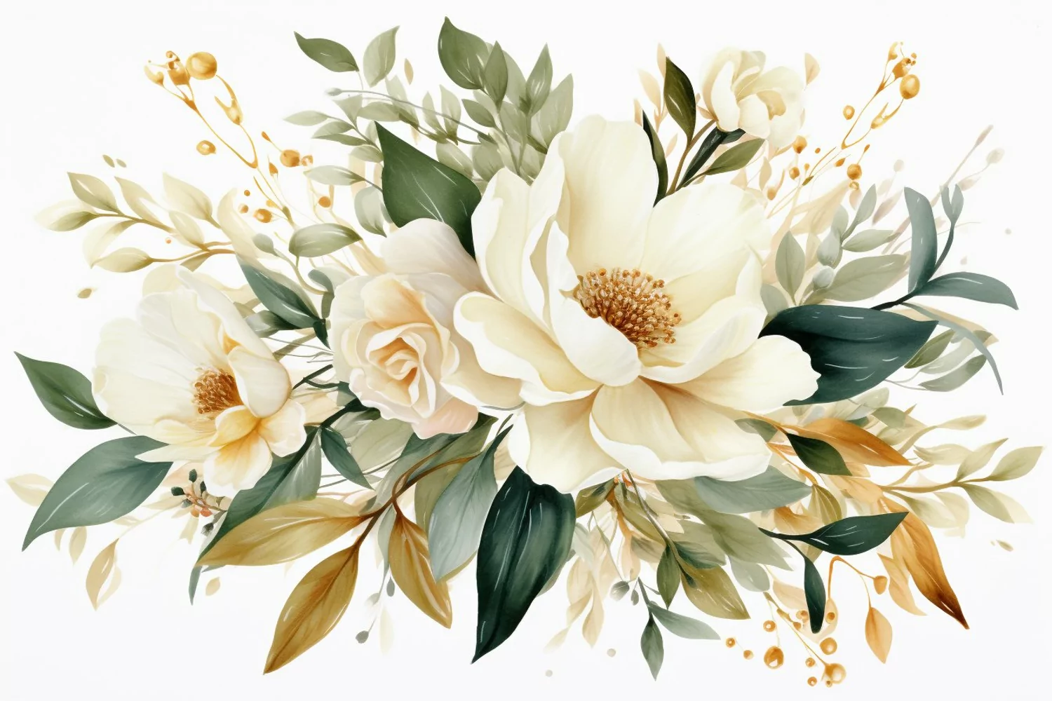 Watercolor Flowers Bouquets, illustration Background product image 1