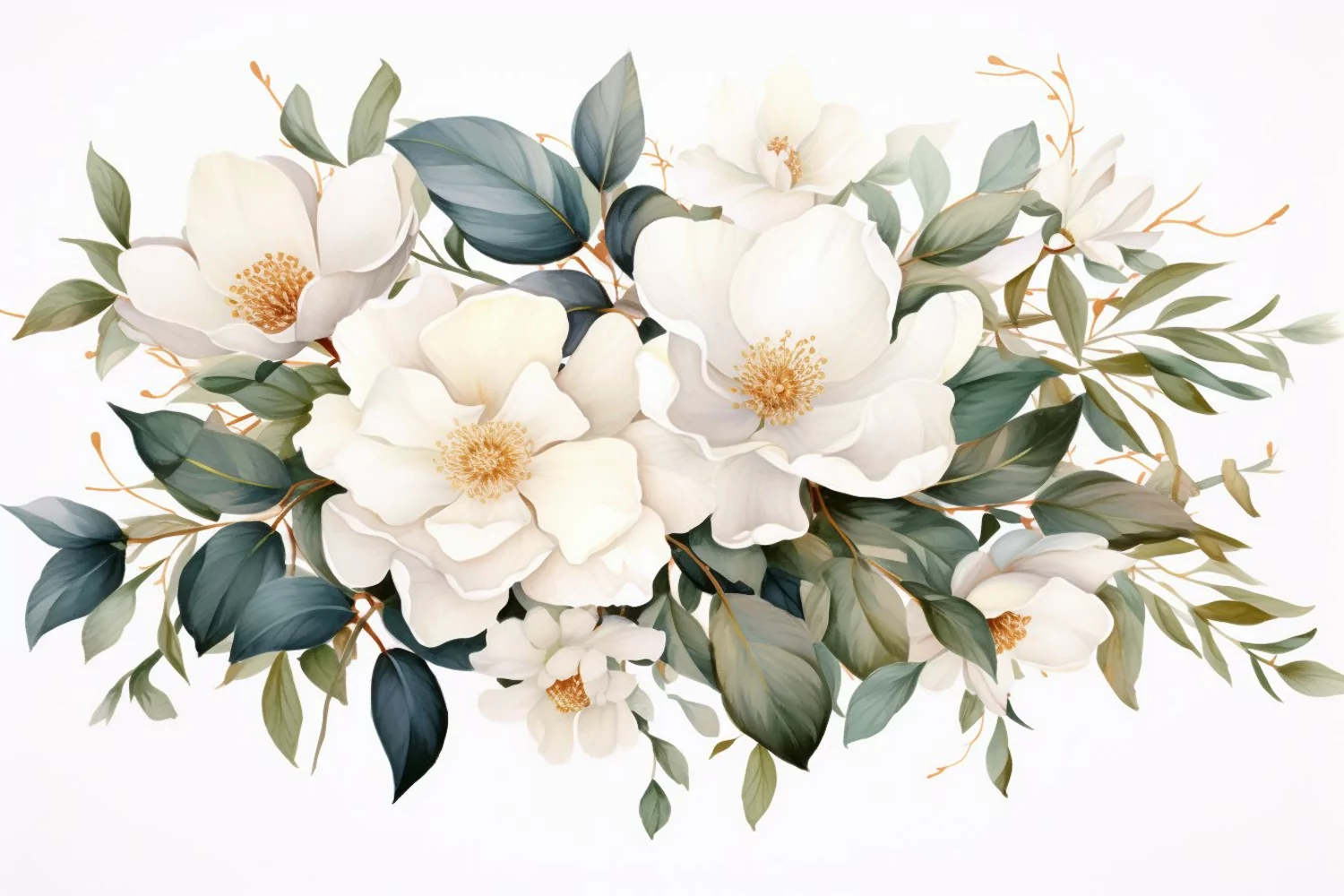 Watercolor Flowers Bouquets, illustration Background product image 1
