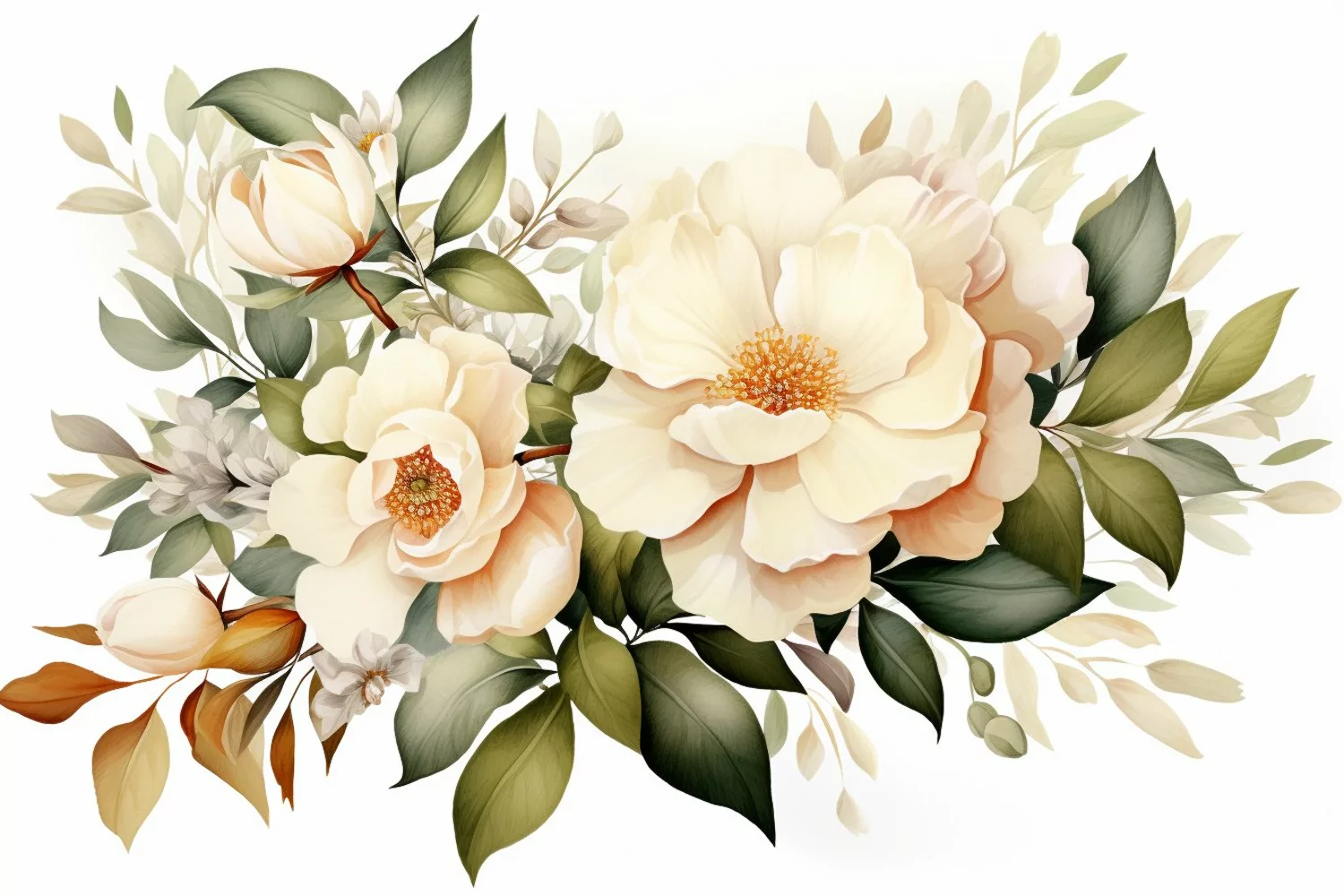 Watercolor Flowers Bouquets, illustration Background product image 1