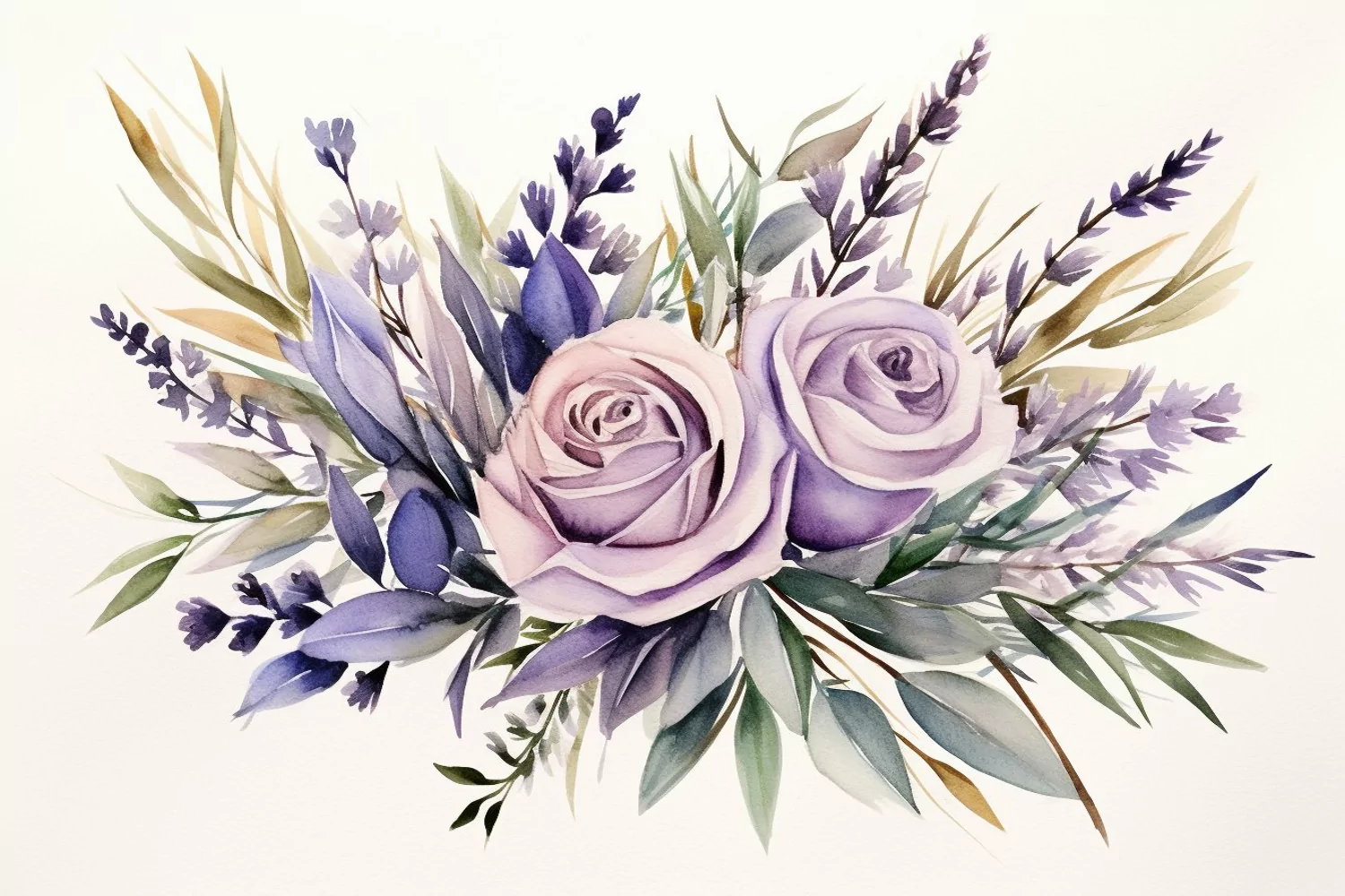 Watercolor Flowers Bouquets, illustration Background product image 1