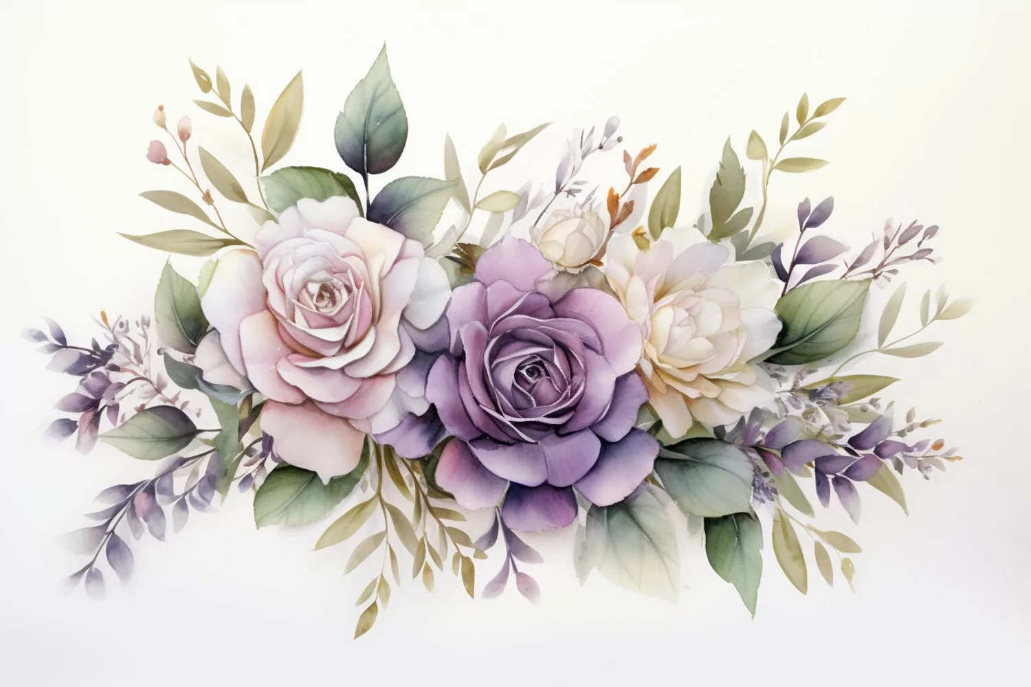 Watercolor Flowers Bouquets, illustration Background product image 1