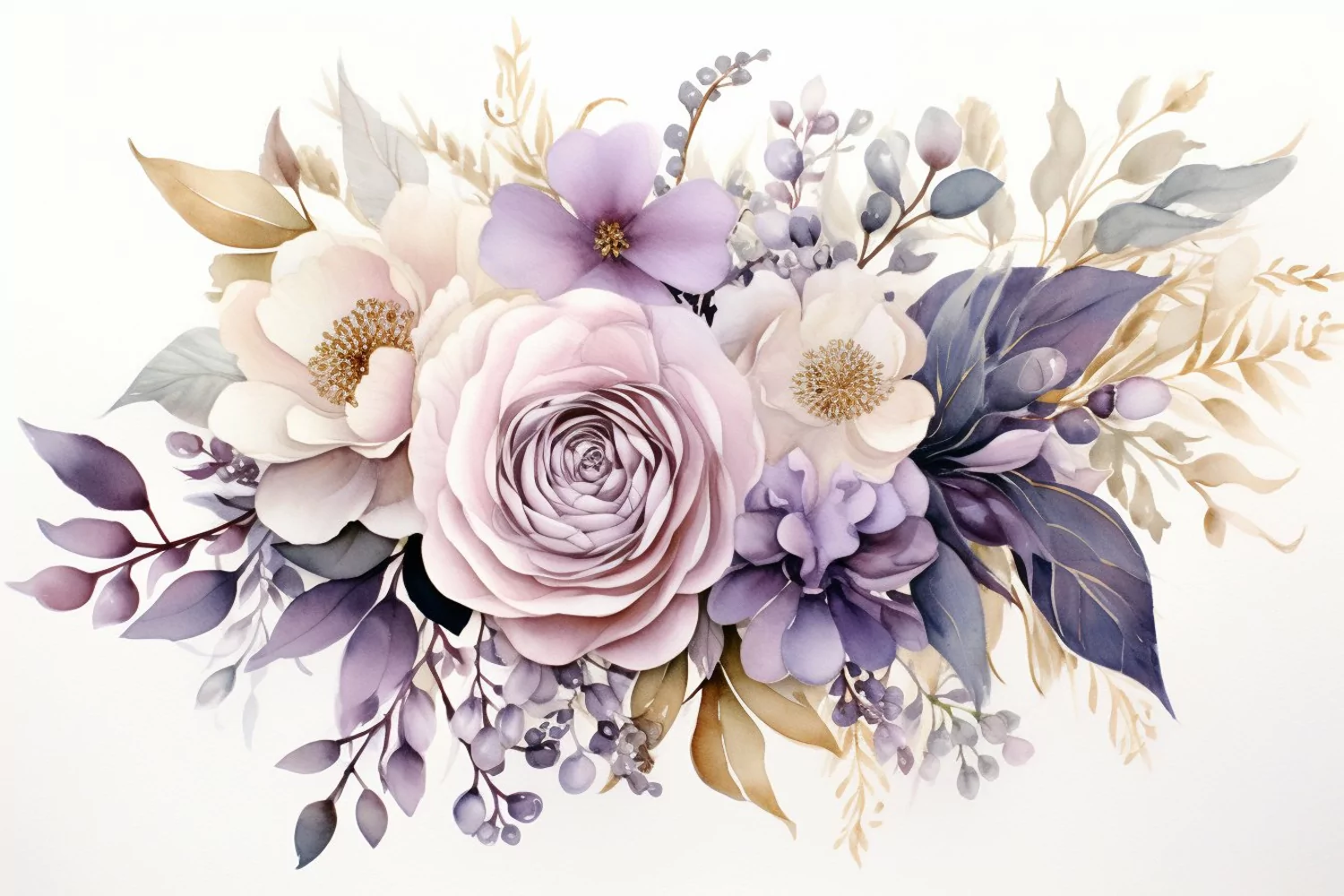 Watercolor Flowers Bouquets, illustration Background product image 1