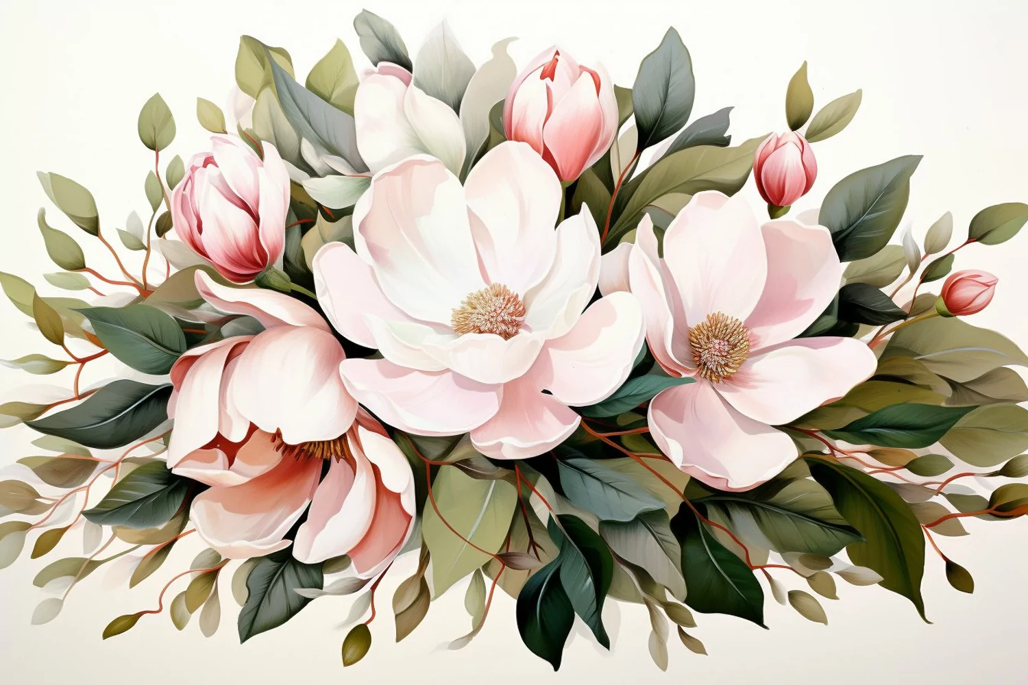 Watercolor Flowers Bouquets, illustration Background product image 1