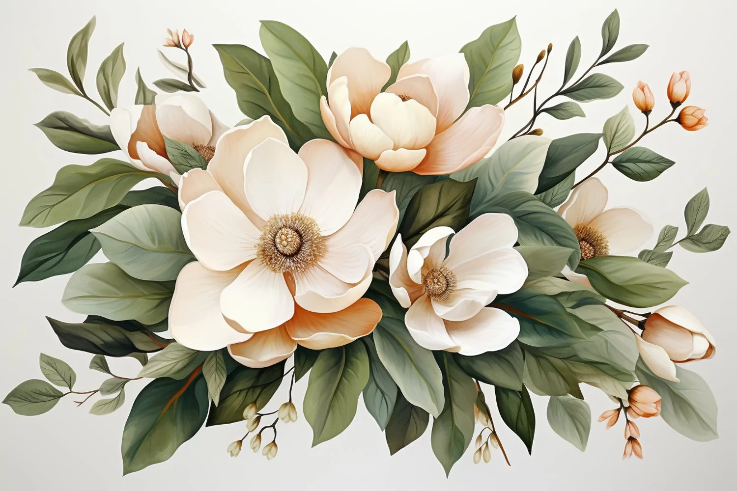 Watercolor Flowers Bouquets, illustration Background product image 1