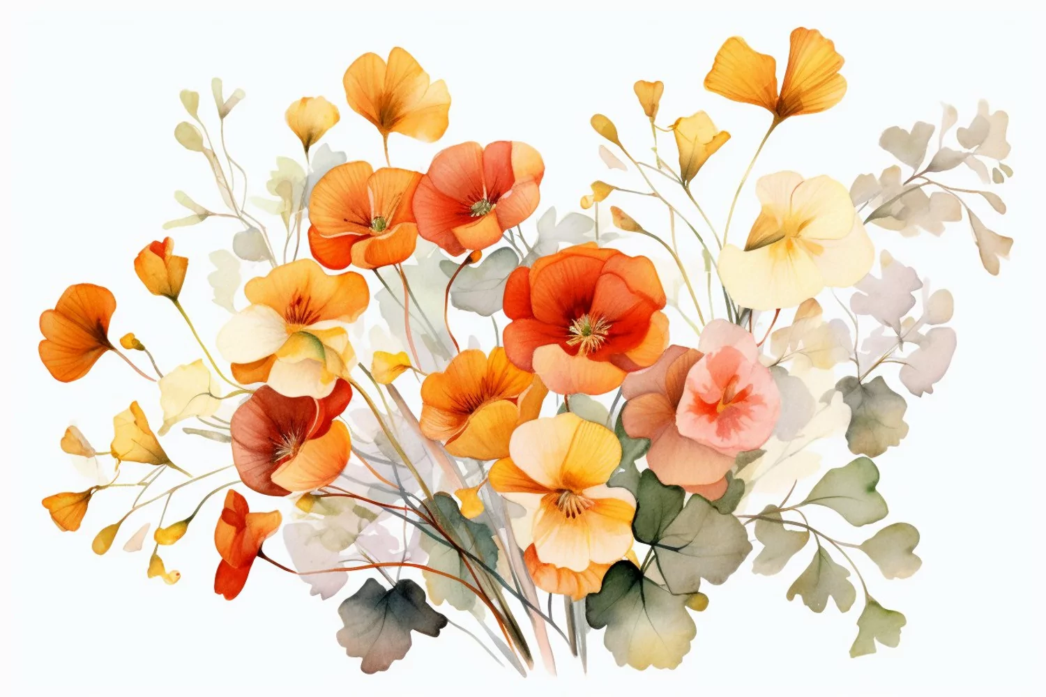 Watercolor Flowers Bouquets, illustration Background product image 1