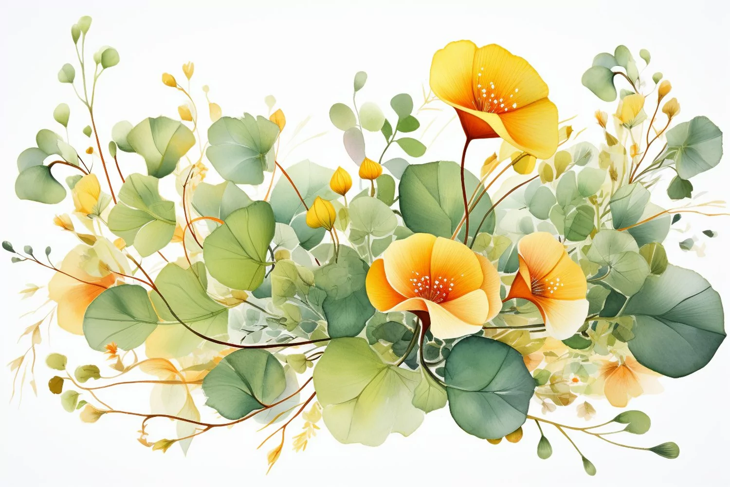 Watercolor Flowers Bouquets, illustration Background product image 1