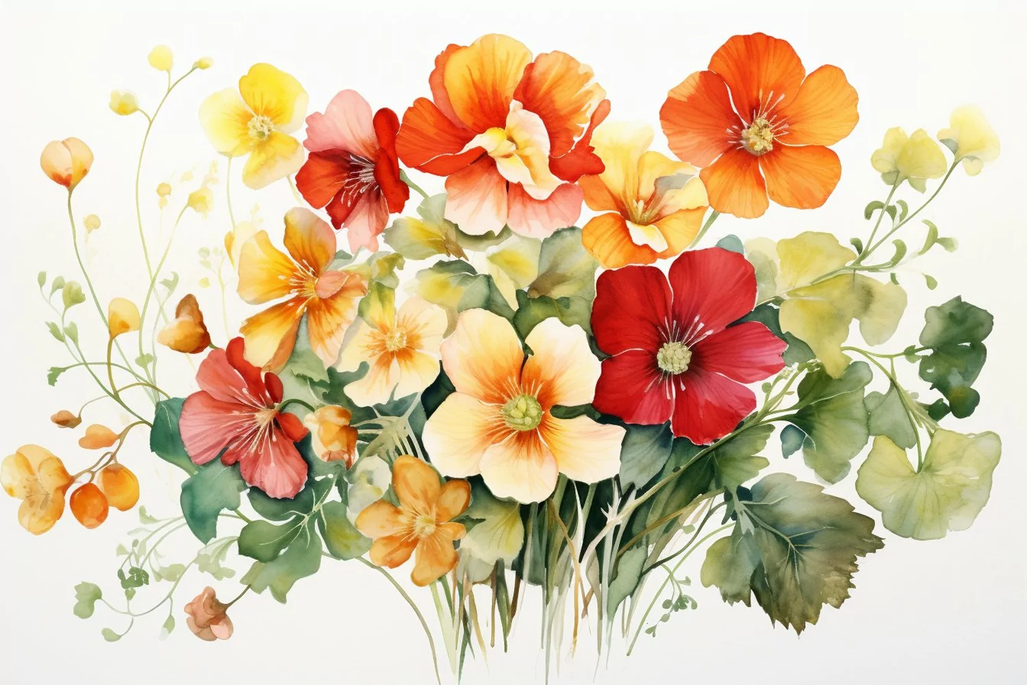 Watercolor Flowers Bouquets, illustration Background product image 1