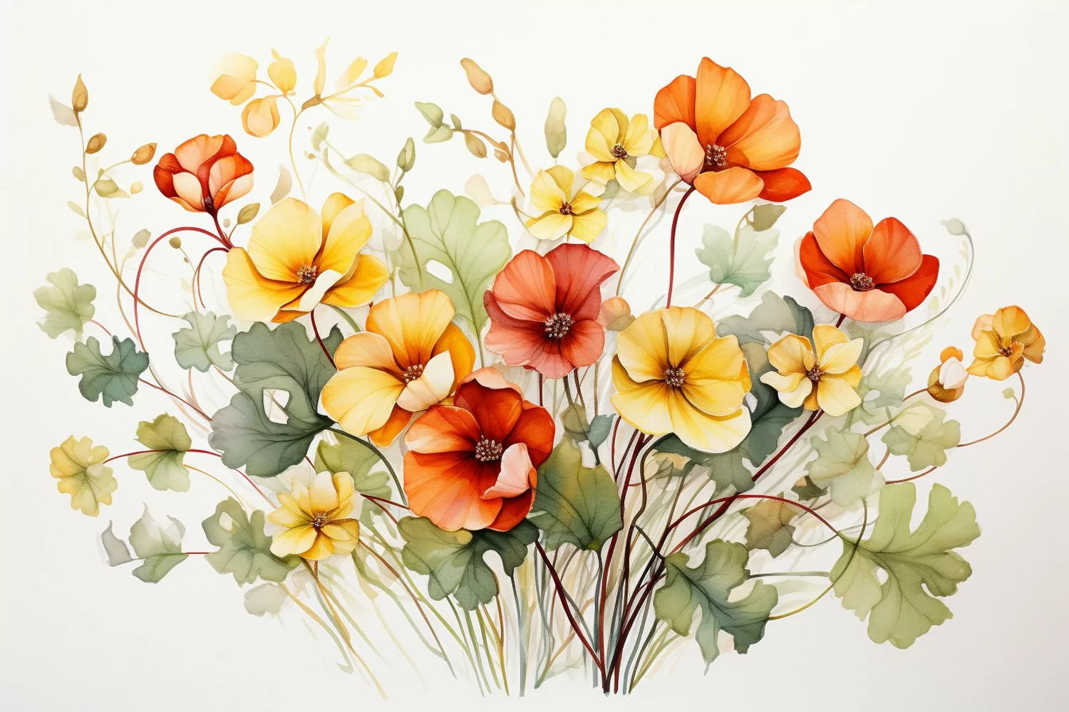 Watercolor Flowers Bouquets, illustration Background product image 1