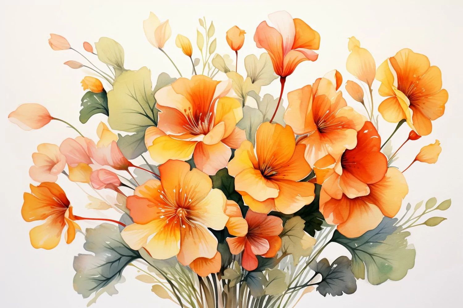 Watercolor Flowers Bouquets, illustration Background product image 1