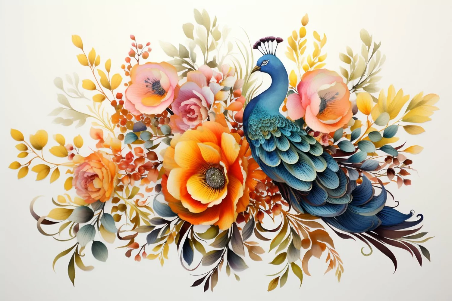 Watercolor Flowers Bouquets, illustration Background product image 1