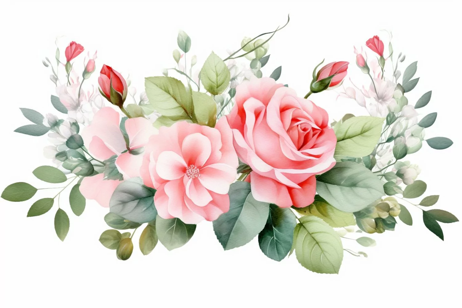 Watercolor Flowers Bouquets, illustration Background product image 1
