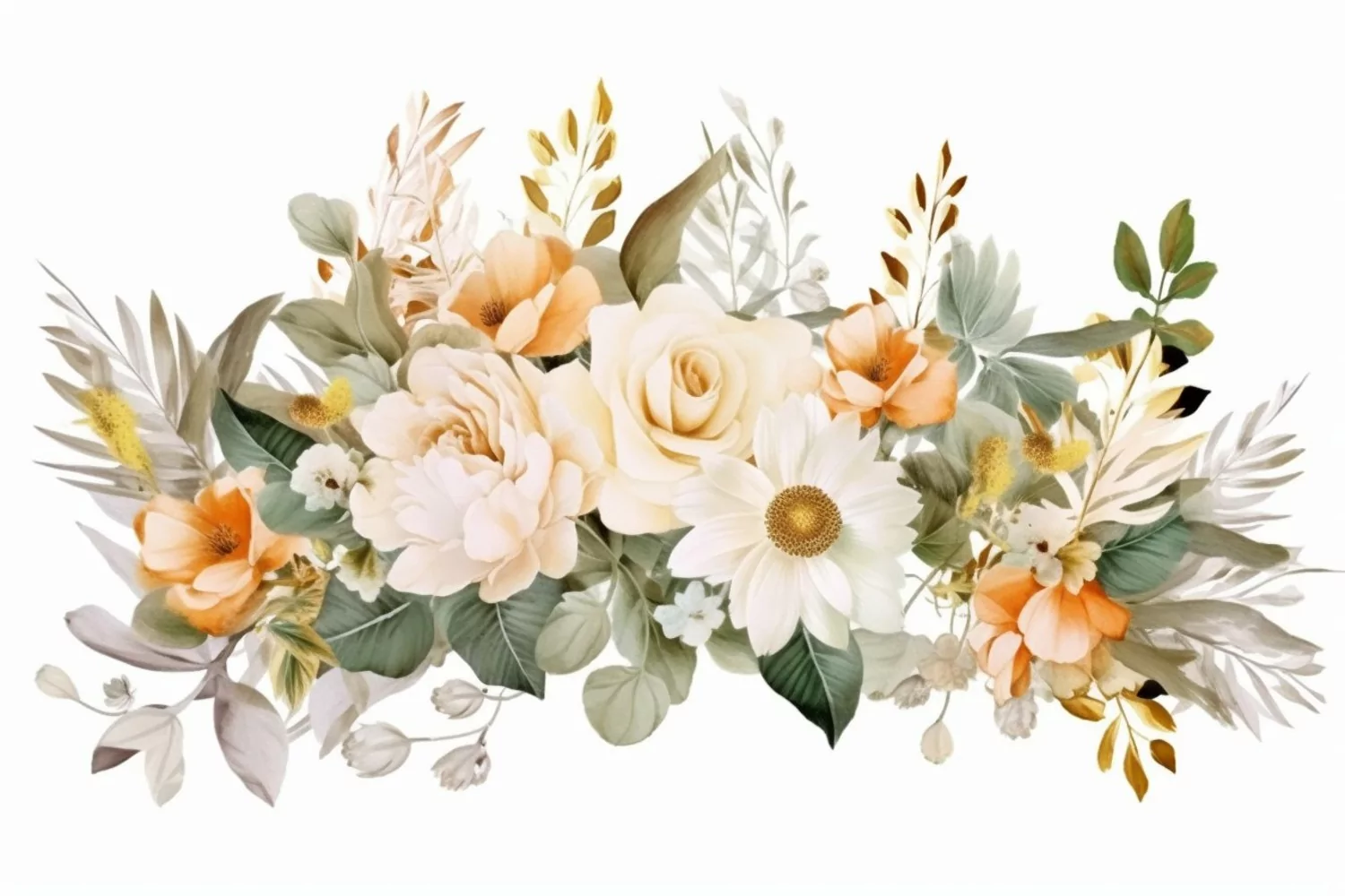 Watercolor Flowers Bouquets, illustration Background product image 1