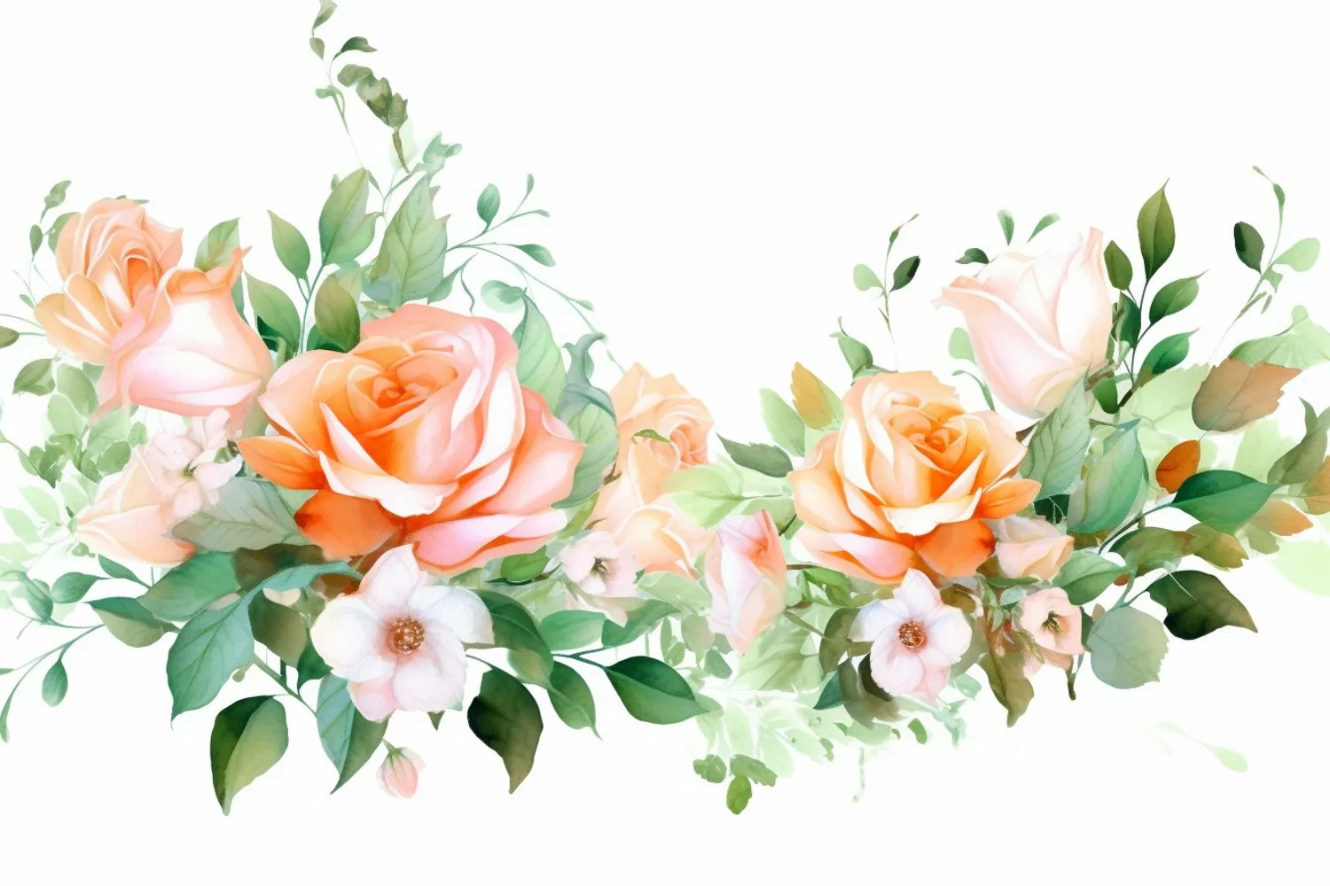 Watercolor Flowers Bouquets, illustration Background product image 1