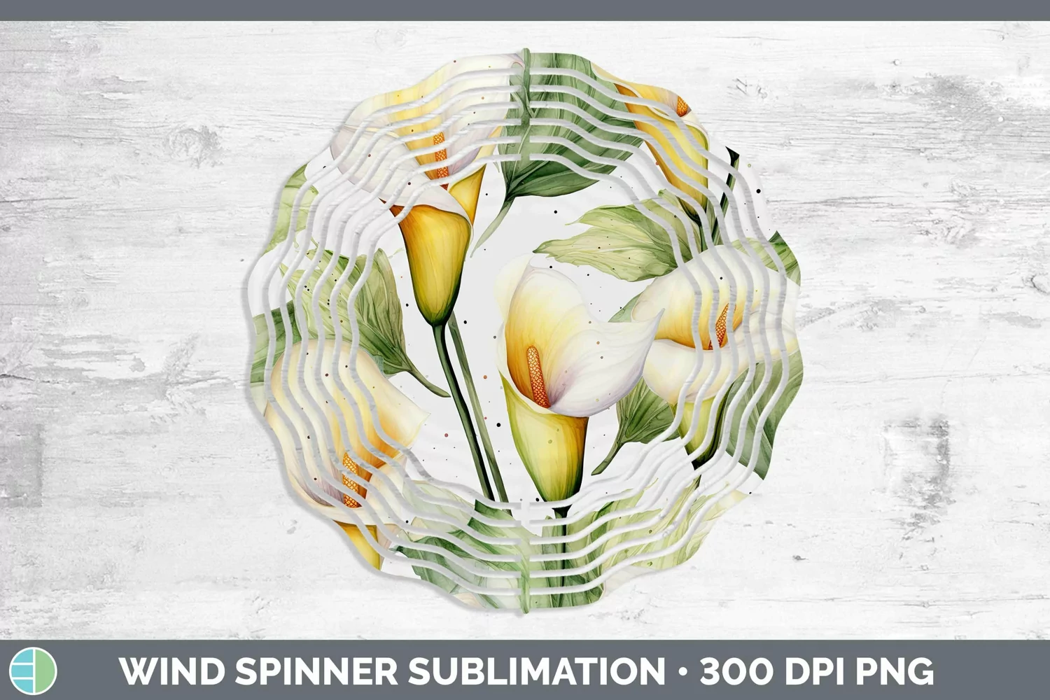 GorgeousWatercolor Flowers Wind Spinner design.