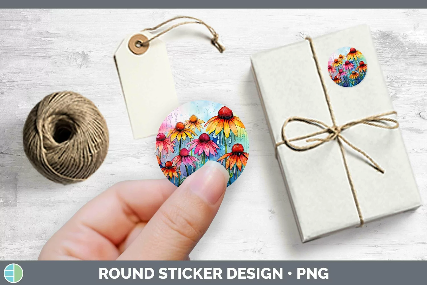 GorgeousWatercolor Flowers Stickers design.