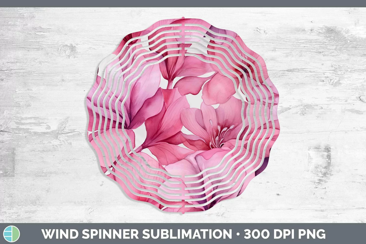GorgeousWatercolor Flowers Wind Spinner design.