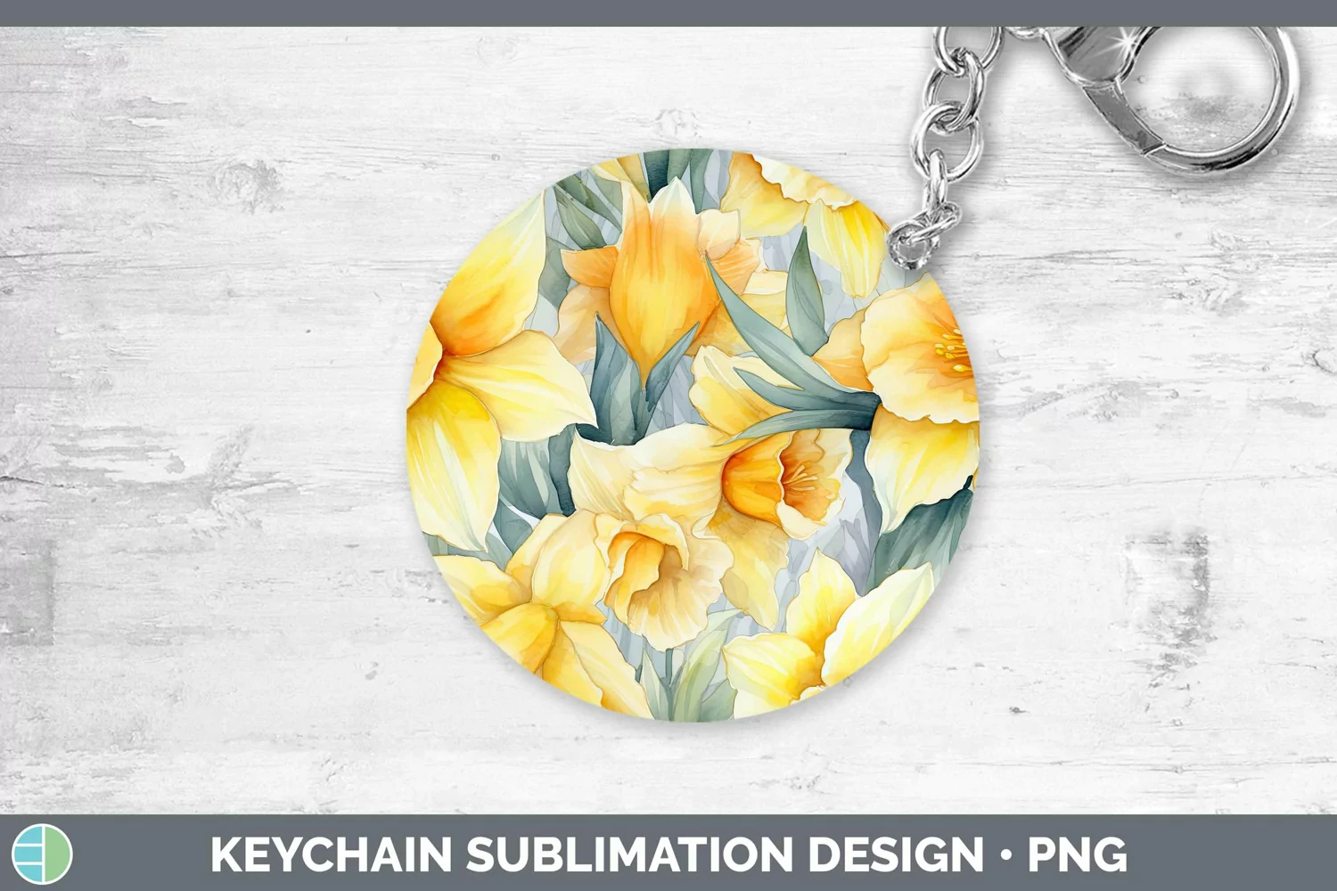 GorgeousWatercolor Flowers Keychain design.