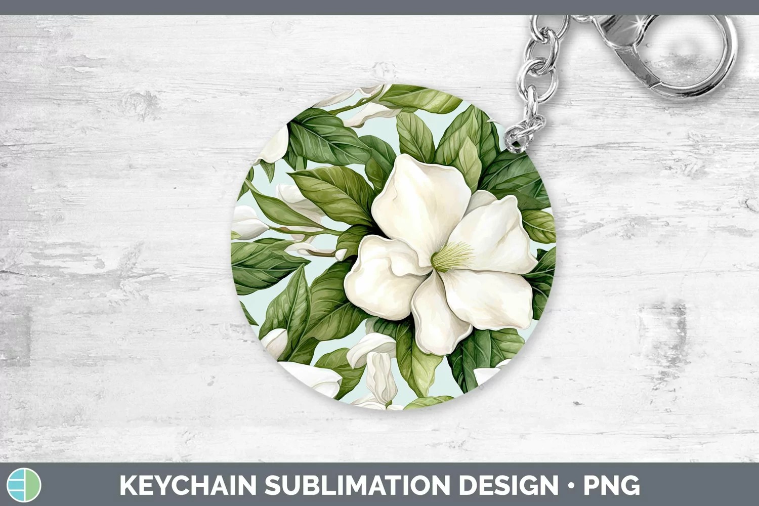 GorgeousWatercolor Flowers Keychain design.