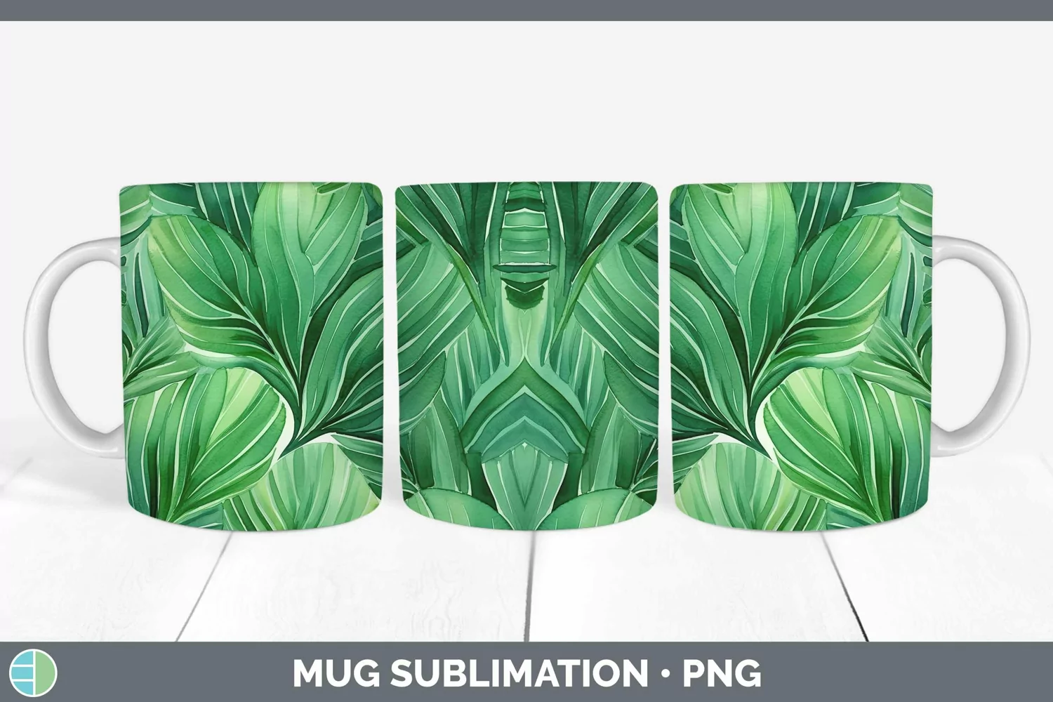 GorgeousWatercolor Flowers Mug Wrap design.