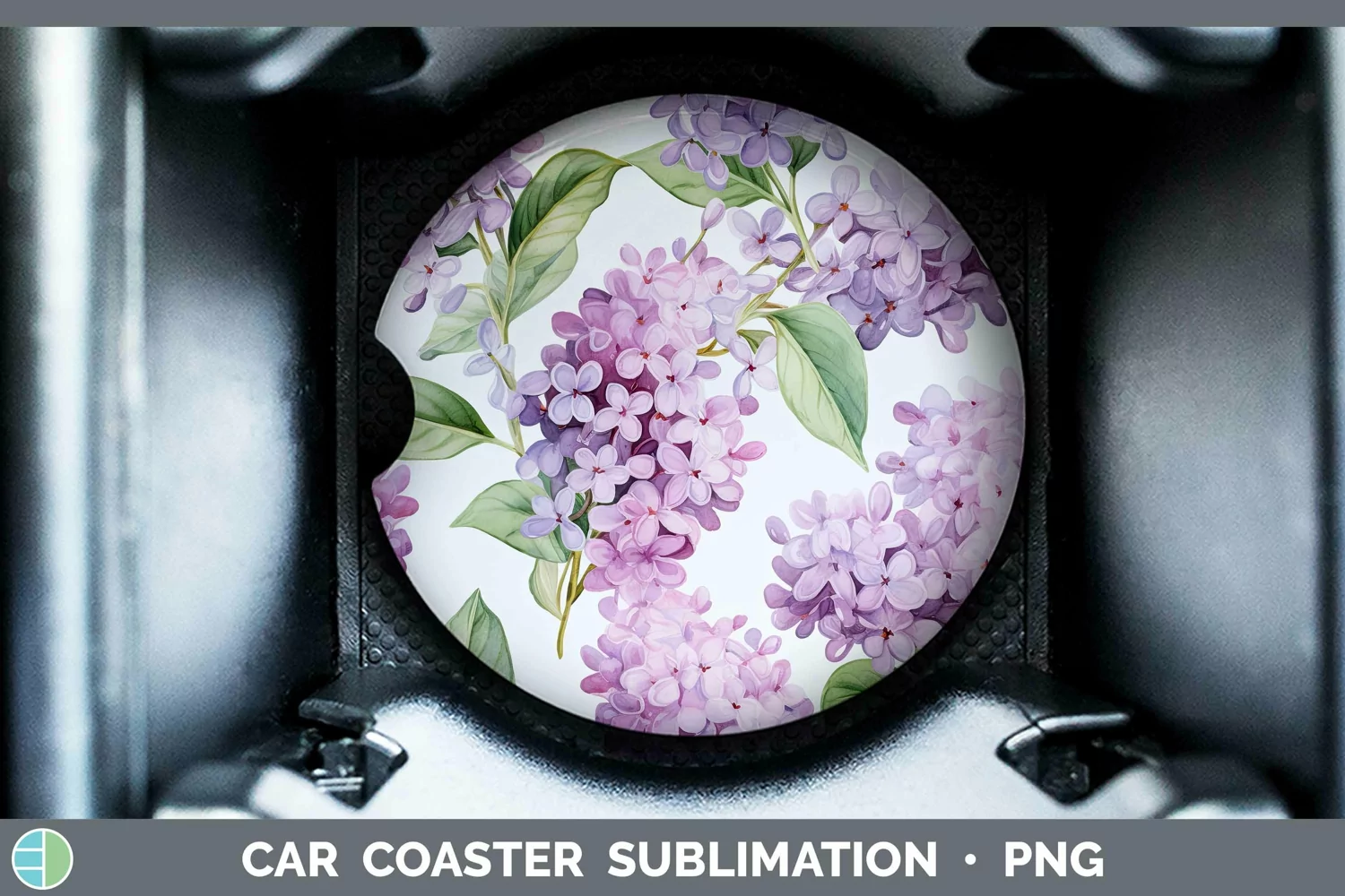 GorgeousWatercolor Flowers Car Coaster design.
