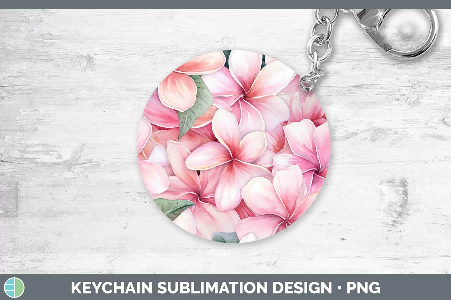 GorgeousWatercolor Flowers Keychain design.