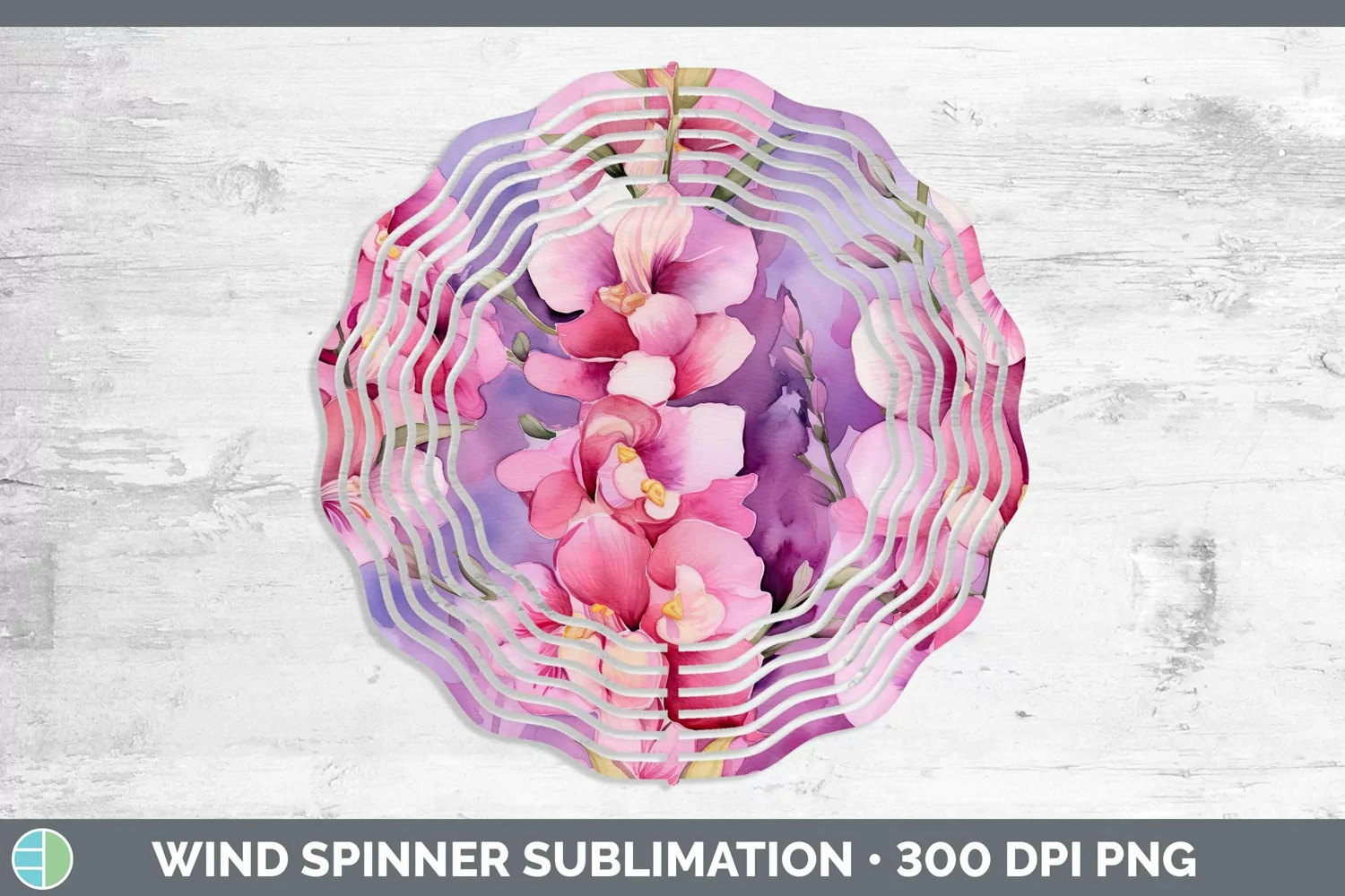 GorgeousWatercolor Flowers Wind Spinner design.