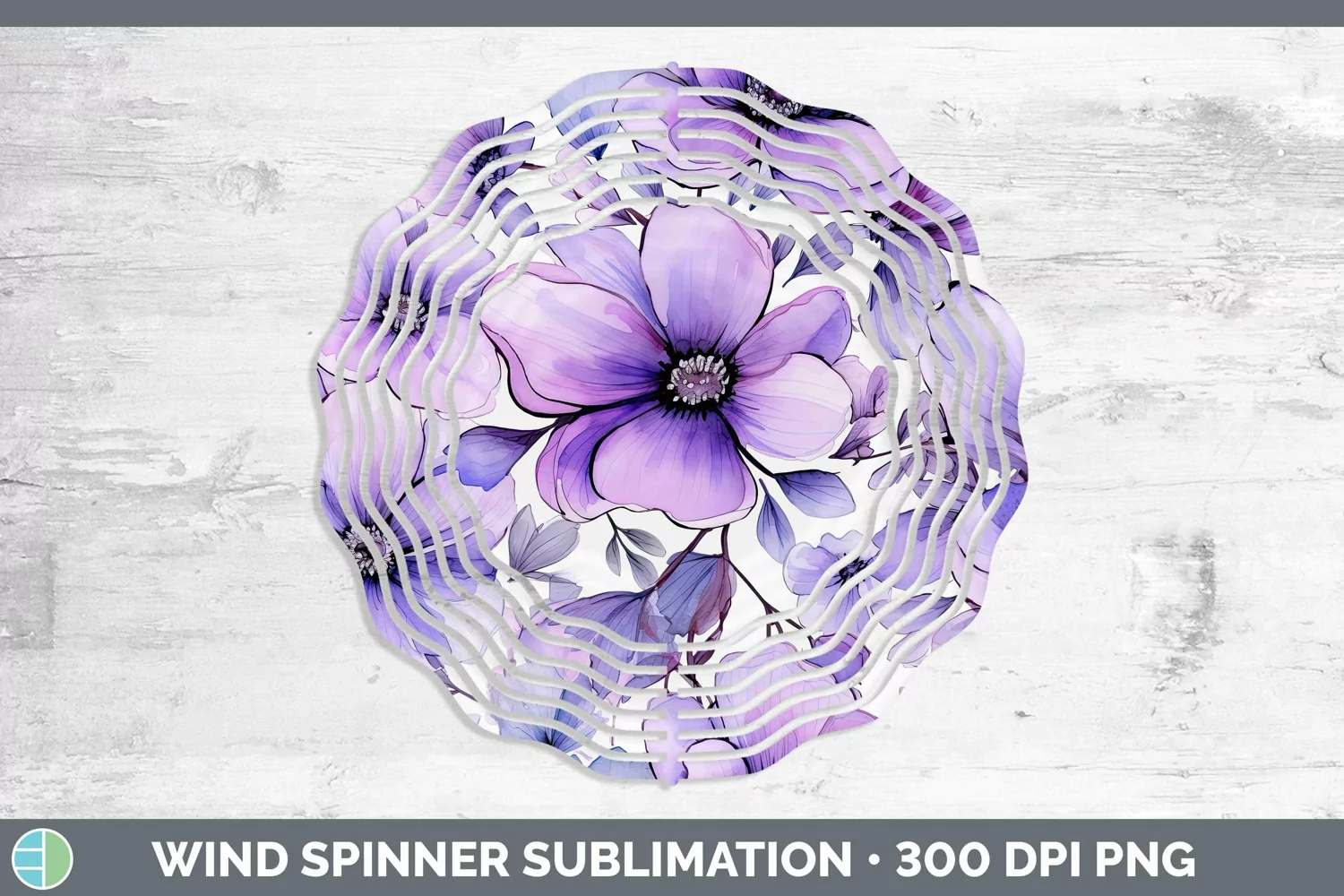 GorgeousWatercolor Flowers Wind Spinner design.
