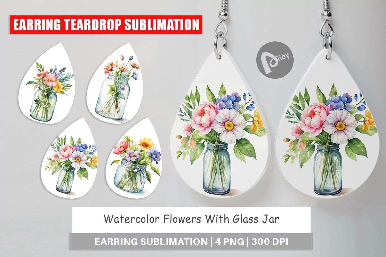 Earring Teardrop Flowers With Glass Jar product image 1