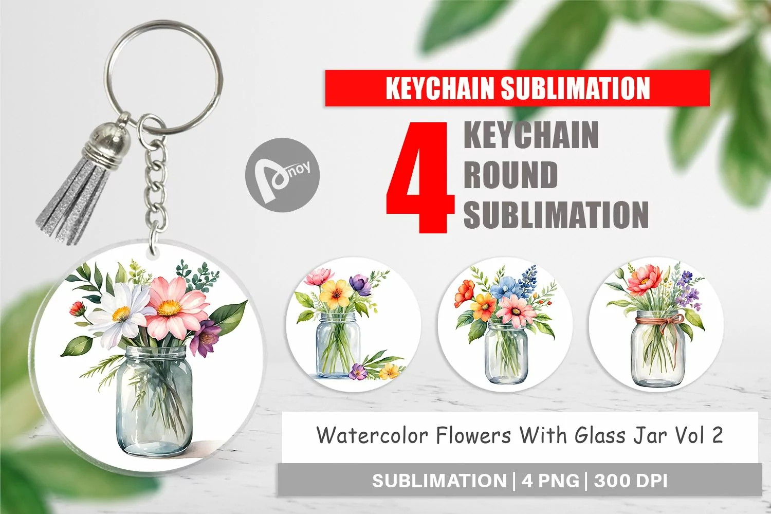Keychain Flowers With Glass Jar product image 1