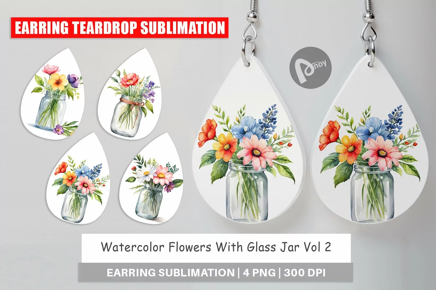 Earring Teardrop Flowers With Glass Jar product image 1