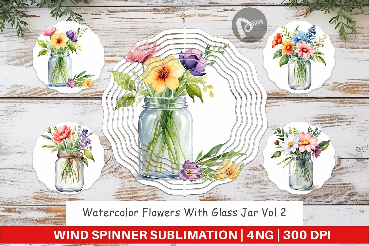 Wind Spinner Flowers With Glass Jar product image 1