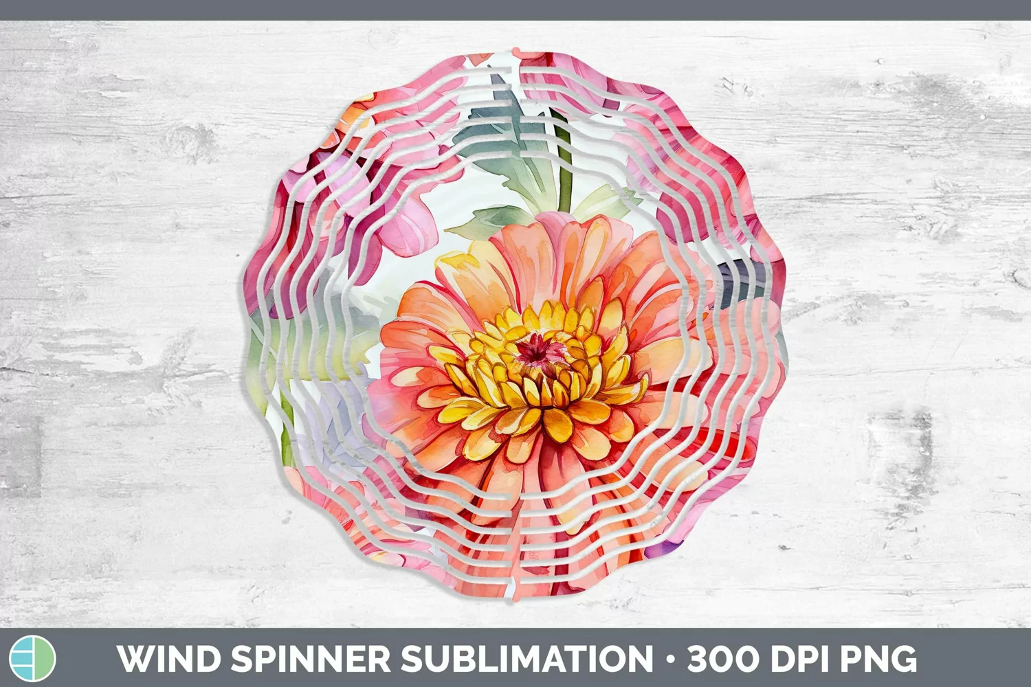 GorgeousWatercolor Flowers Wind Spinner design.
