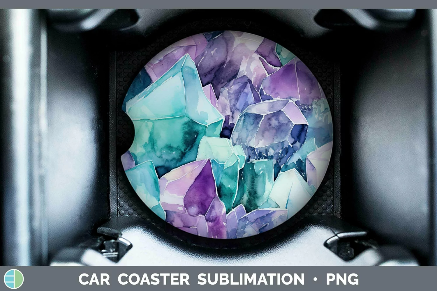 GorgeousWatercolor Car Coaster design.