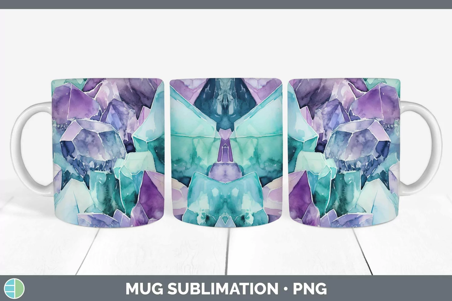 GorgeousWatercolor Mug Wrap design.